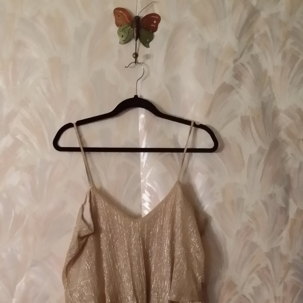 GUESS champagne slimmer glitter dress